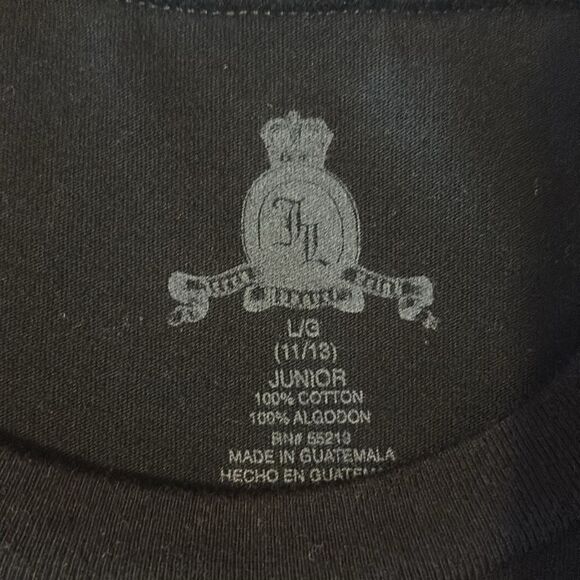 JL Jerry Leigh juniors sparkling skull long sleeved graphic Tshirt. Sz large. - Picture 6 of 8